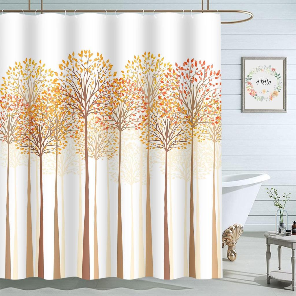 Moslion Red Strawberry Bathroom Curtains Fruit Slice Home Decoration Waterproof Fabric Shower Curtain with Hooks 72x72 Inch
