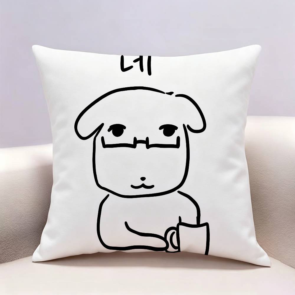 Cute Dog Ganadi Doublesided print Pillow Case Pattern Printed Pillowcase For Living Room Sofa Cushion Cover