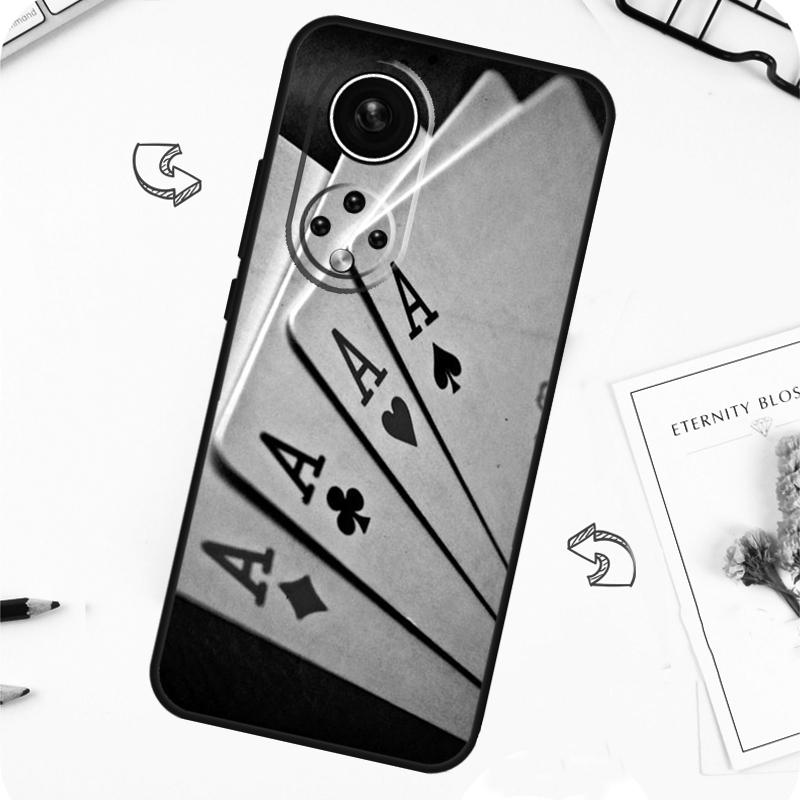 Ace of spades Poker Card Case For Honor Magic 7 Pro 5 6 Lite Honor 200 Pro 50 70 90 X8b X9a X8a X8 X9 X9c X9b Cover