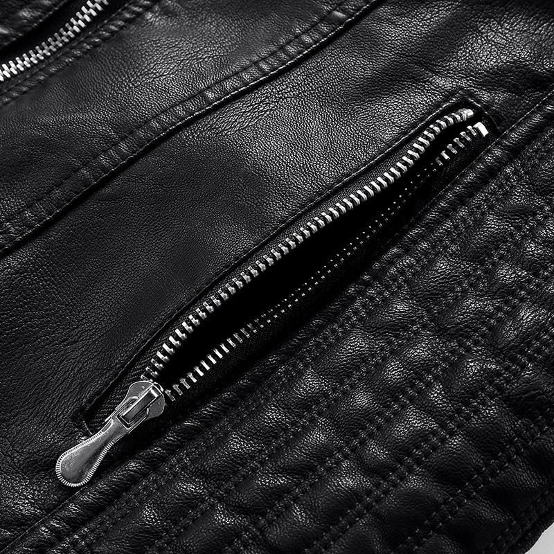 2022 Women's PU Leather Jacket with Detachable Hood - Stylish European & American Fashion Coat