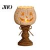 White Fall Candle Holders Rustic Pumpkin Tealight Holder Set, Farmhouse Halloween Tea Light Cozy Set Decor, Tables Centerpieces for Thanksgiving
