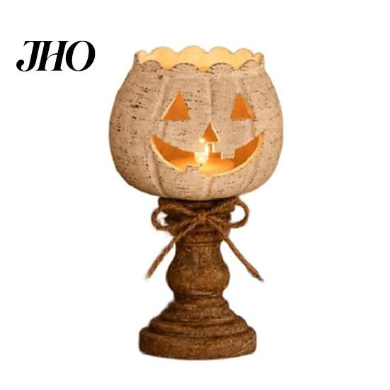 White Fall Candle Holders Rustic Pumpkin Tealight Holder Set, Farmhouse Halloween Tea Light Cozy Set Decor, Tables Centerpieces for Thanksgiving