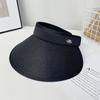 Summer Straw Vinyl Empty Top Sun Hat Women's Outdoor Versatile Big Eaves Bucket Hat Anti-ultraviolet Sunshade Mountaineering Hat