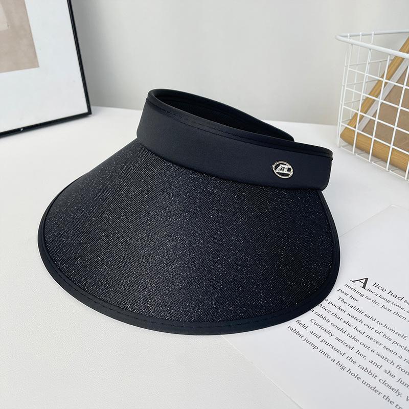 Summer Straw Vinyl Empty Top Sun Hat Women's Outdoor Versatile Big Eaves Bucket Hat Anti-ultraviolet Sunshade Mountaineering Hat