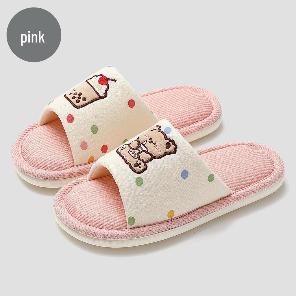 Summer Cute Bear Non-Slip Breathable Indoor Slippers for Women and Men