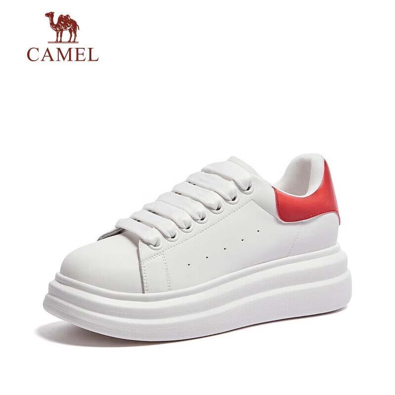 Camel Women s Round Toe Thick Sole White Casual Sneakers 36