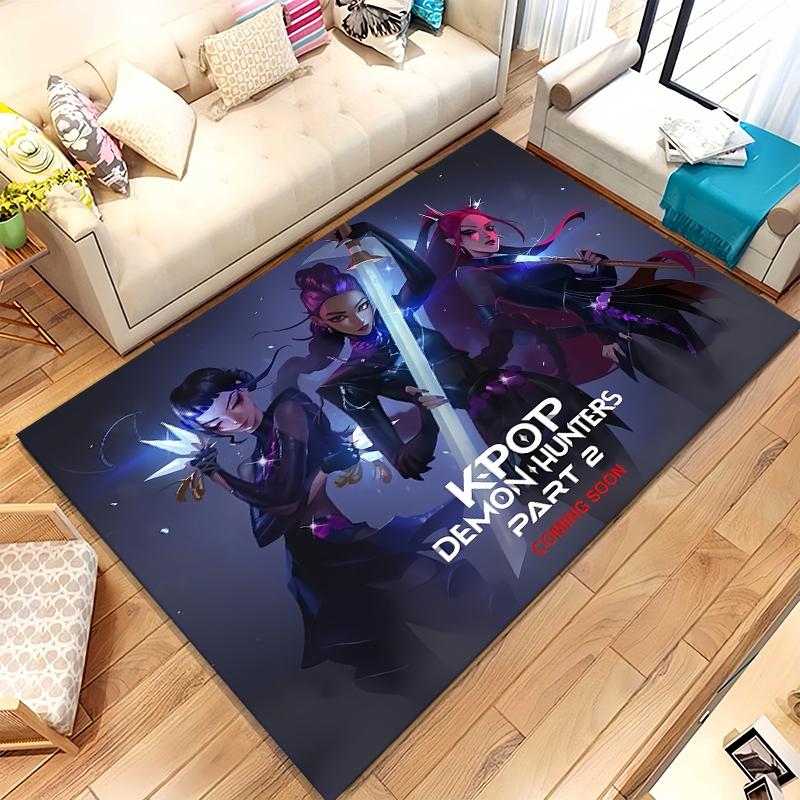 K-Pop Demon Hunters Golden Saja Boys Living Room Non-Slip Area Rug Soft Carpet for Bedroom Playroom Sofa,Home Decor Doormat