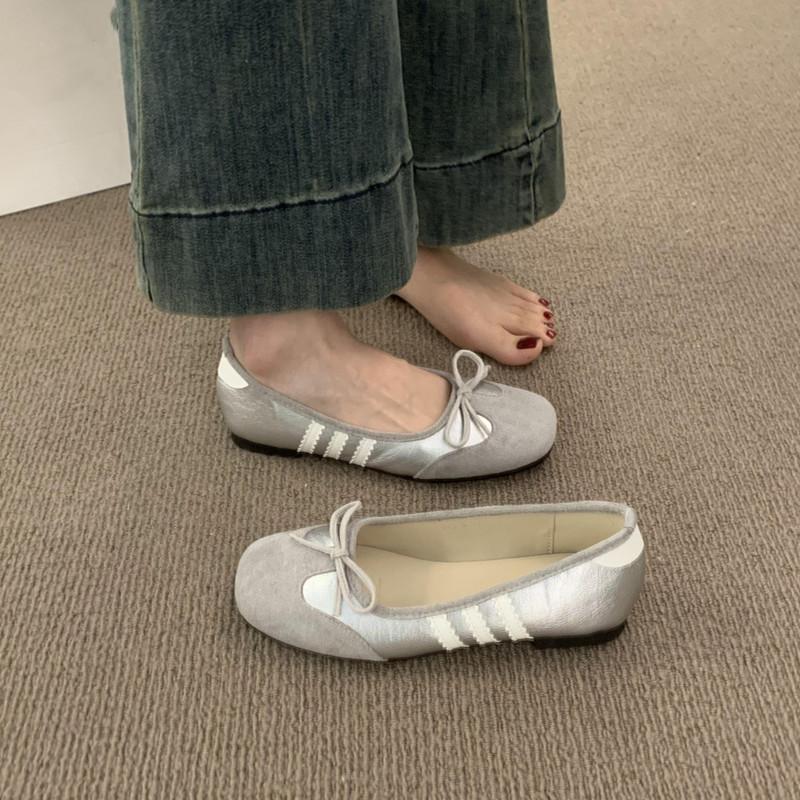 Fashion IPPEUM Ballet Sneakers Women Flats 2025 Summer New Round Toe Red Black Ballerina Shoes