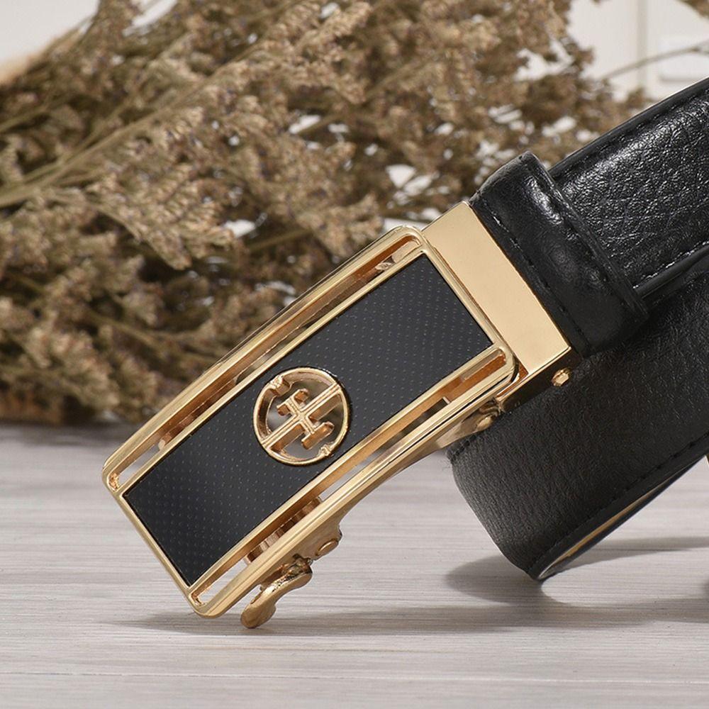 Designer Vintage Ladies Dress Belts Pants Bands Genuine Leather Belt Automatic Buckle Waistband