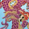 1Pc Blue Golden Chinese Style Large Dragon Sewing Embroidery Patches Clothing Applique Decoration Accessory