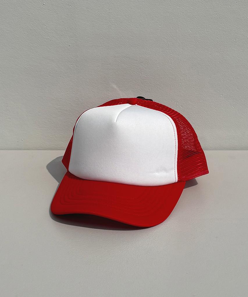 Nyuhaeteun Poly Mesh Cap (White/Red)