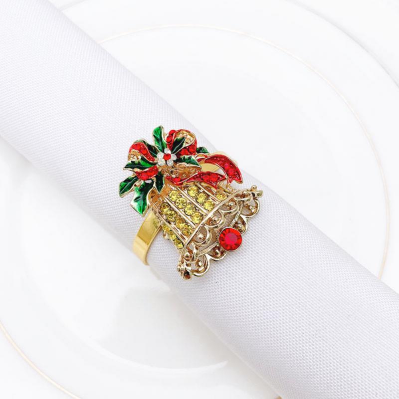 Napkin Tissue Rings Christmas Holder Table Decoration Xmas Metal Snowflake Reindeer Coconut Wedding Banquet Hotel Supplies 2024