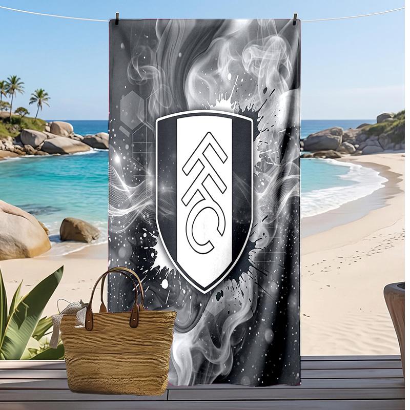 Fulham Football Print Beach Towel, Large Soft Quick Dry Towel for Beach Camping Swimming