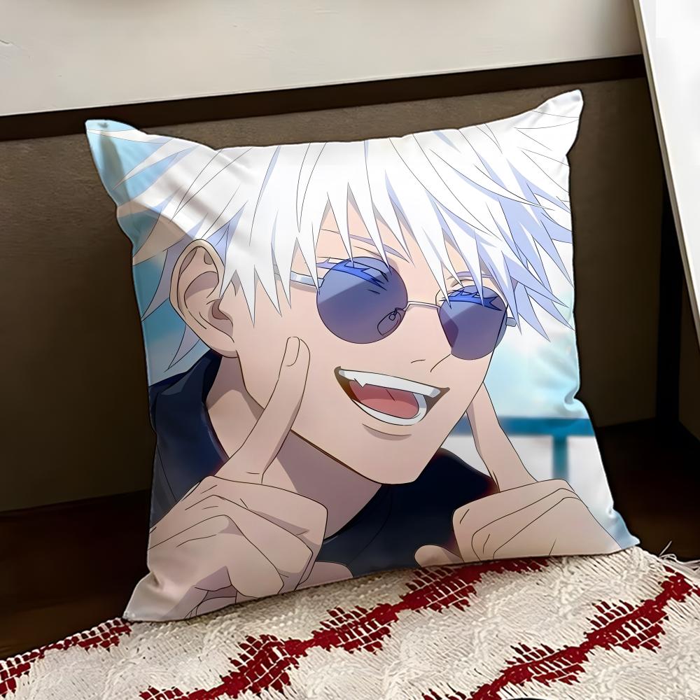 JJujutsu anime KKaisen Cushion Cover Reversible Soft Durable Pillow Cover Home  Car MultiScene Use for Daily Comfort
