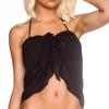 2Pcs Beach Sarongs Sunscreen Polyester Fiber Soft Beach Cover Up Skirt Bikini Wrap Black White