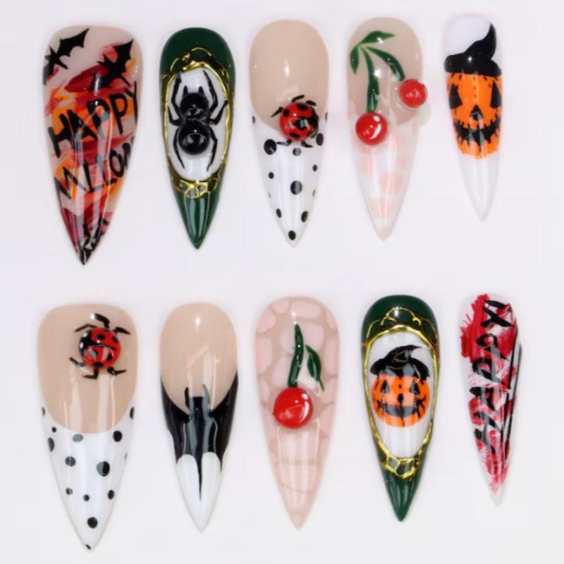 Halloween 3D Scary Almond-Shaped Funny Nails Collection