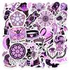 50 Purple Gothic Graffiti Stickers Handbook Decoration Waterproof Cute Cartoon Stickers Material Stickers