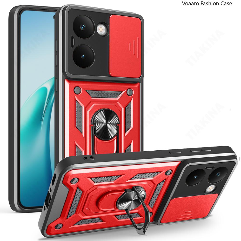 Slide Lens Armor Funda for OPPO Realme P3 Ultra India Case for Realme P3 Ultra Case Magnetic Ring Stand Holder Shockproof Cover