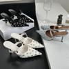 Fashion Newly Design Rivet Pointed Toe Women Pumps Sandals Sexy Buckle Strap Strippers Party High Heels Female Shoes Sandalias De Mujer