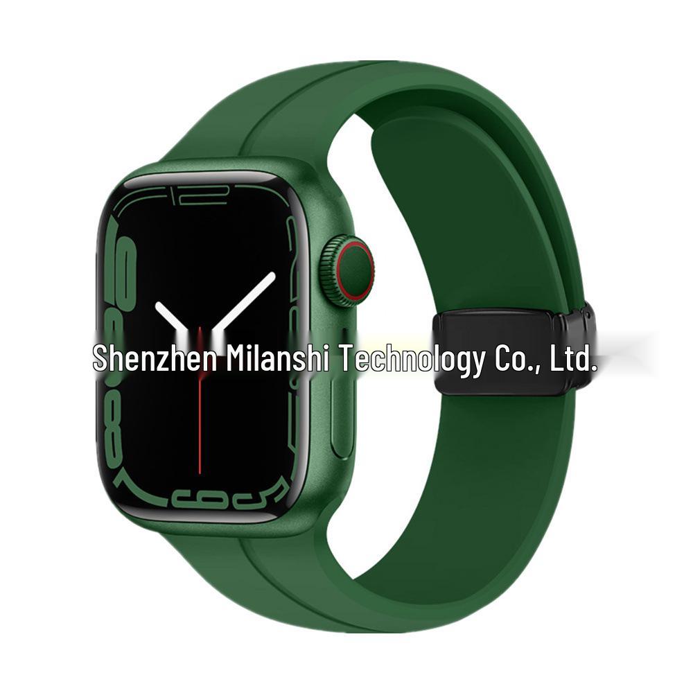 Magnetic Silicone Folding Buckle Band for Apple Watch & iWatch 6/7/8/9/10/SE/Ultra 2