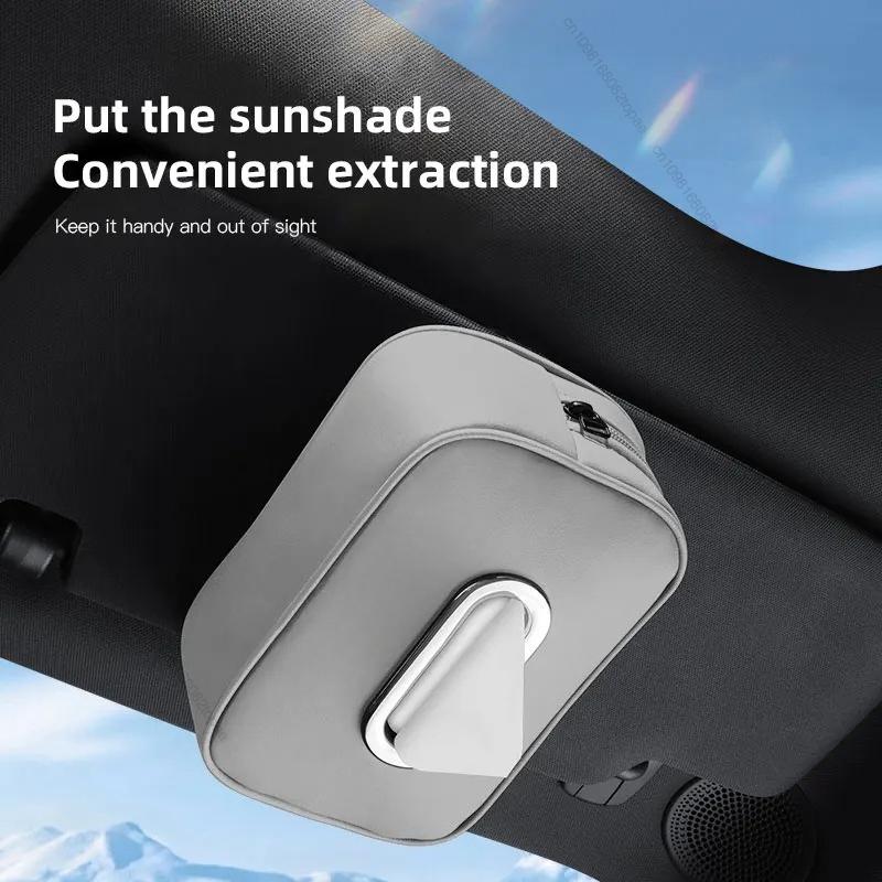 Car Tissue Box Car Interior Accessories For BMW M Performance F30 F10 E90 F20 E46 E60 X7 Leather Tissue Storage Bag Kleenex Case