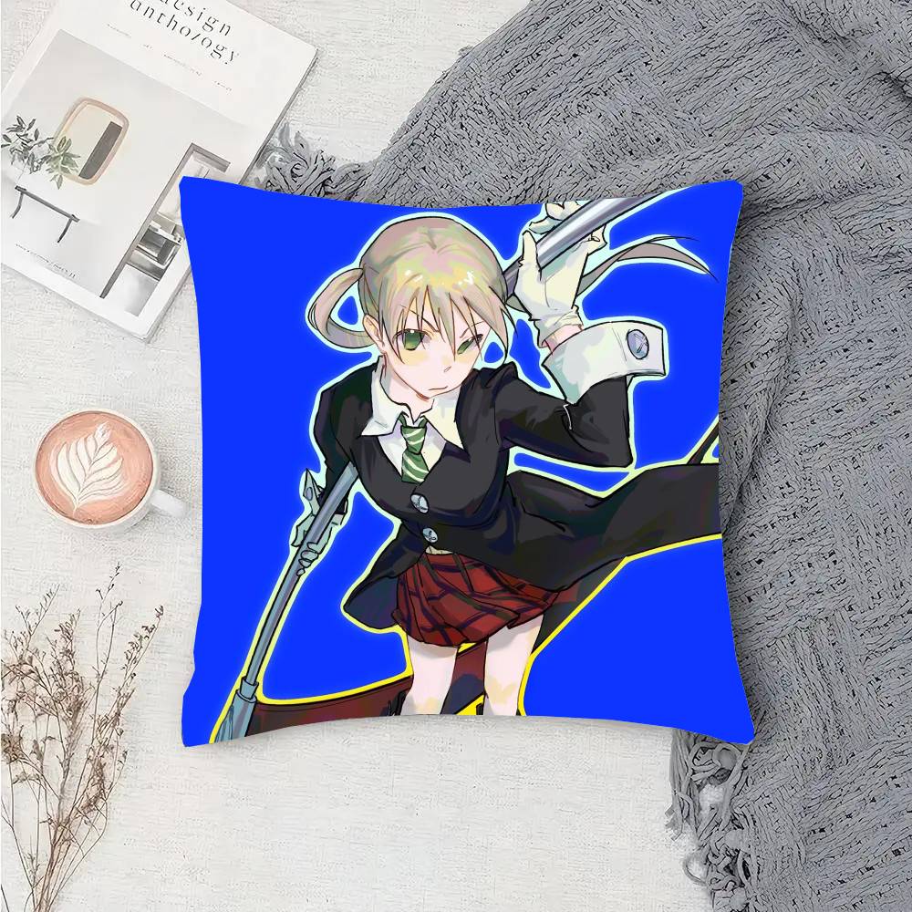 S-Soul E-Eater Animation Pillow Case Fashion Square Pillowcase Bedroom Sofa Room Ins Decoration Leisure