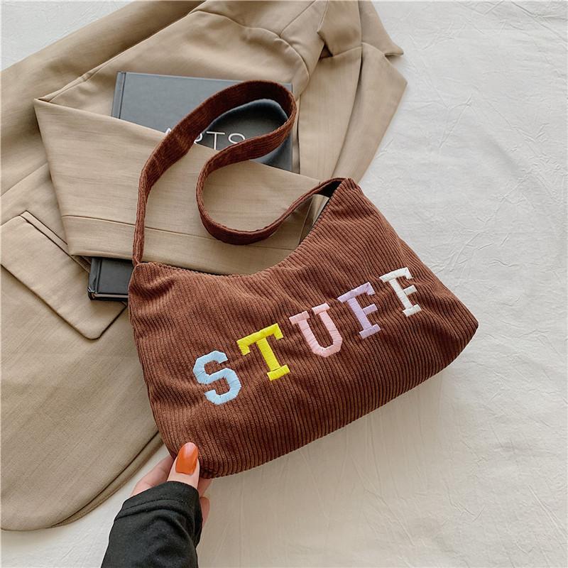2023 New Trendy Women s Shoulder Bag Small Fresh Colorful Letter Underarm Bag Dumpling Bag Women s Bag коричневый