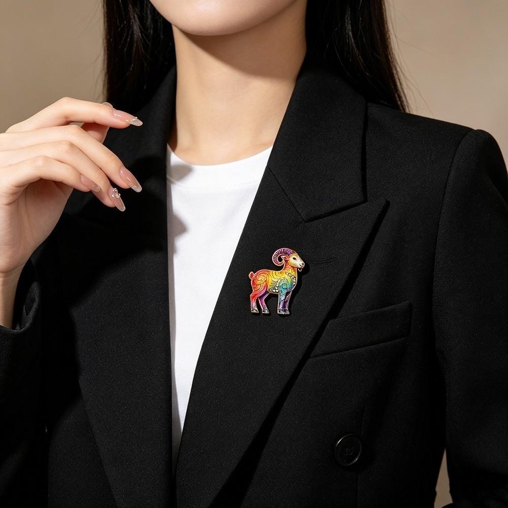 Diamond-inlaid Sheep Brooch Vintage Brooch Pins Trendy Lady's Suit Brooch  Cloth Accessories