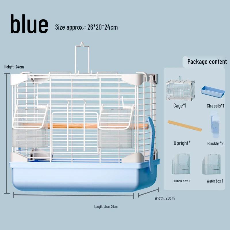 Small Metal Parrot Cage for Cockatiels, Peony Finches, and White-eyes with Tiger Skin Design