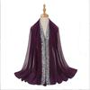 High Quality Pearls Chiffon Scarf Muslim Women Sequins Hijab Headwrap Arab Plain Turban Shawls Hair Accessories 175*70cm