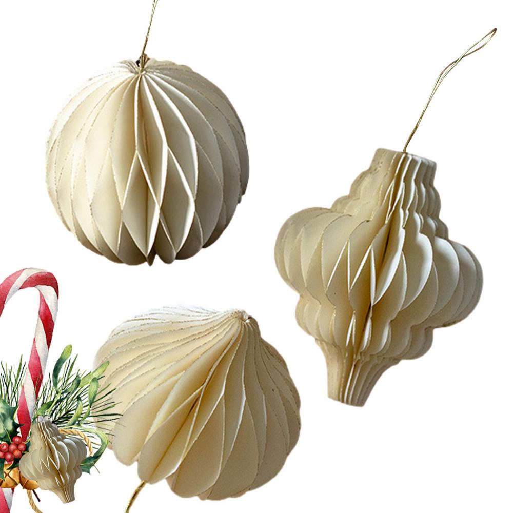 

Paper Christmas Ornaments 3D Paper Lantern Decorative Pendant Home Decor Handmade Ornaments Christmas Tree Decor Holiday