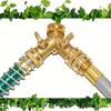 1pc, Garden Hose Y Valve Hose Splitter Brass Hose Splitter With Solid Brass Handle Brass Y Valve 