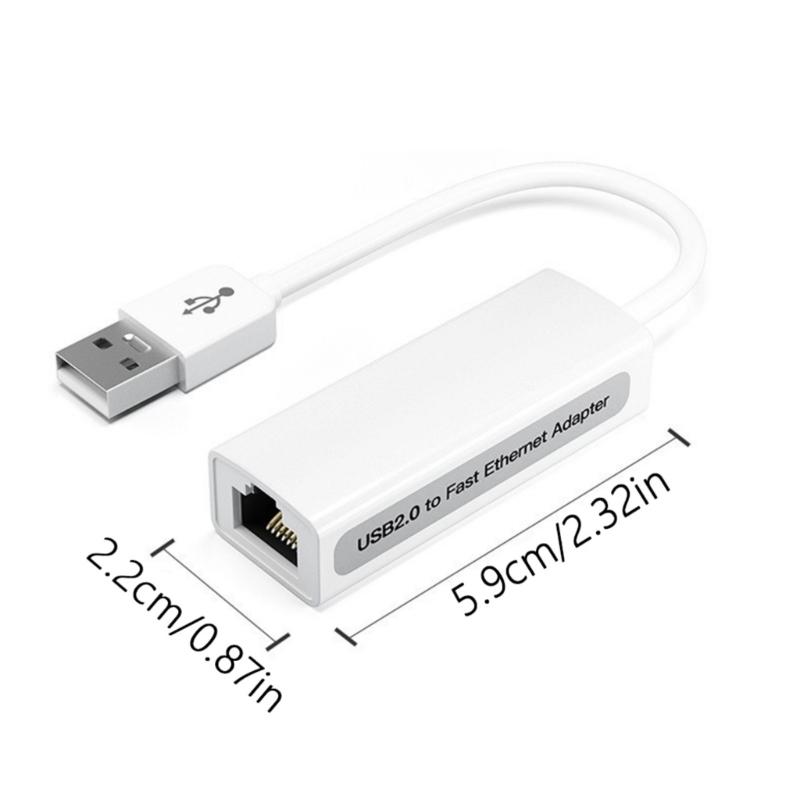 RTL8152B Chip USB2.0 to RJ45 Networking Card Connectors Adapter 10/100Mbps for Tablets PC for Win 7 8 10 XP