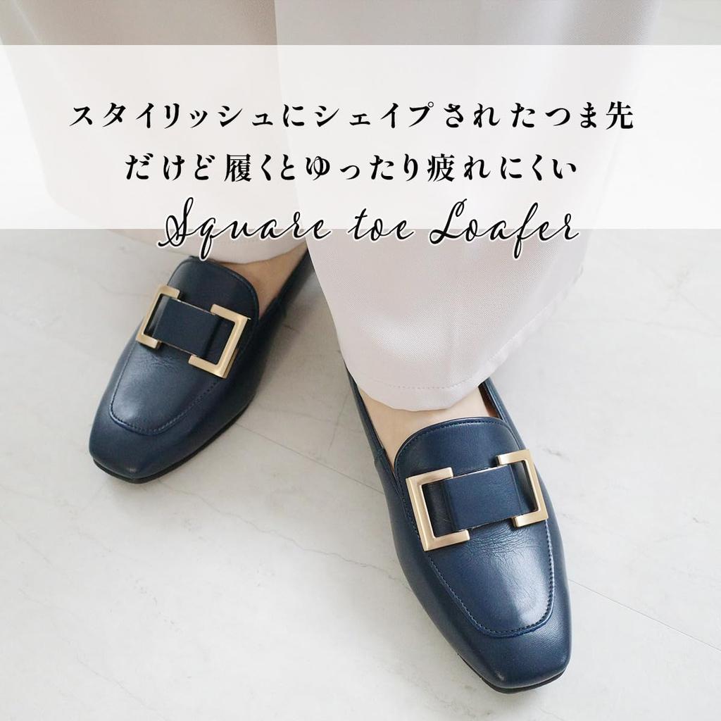 Echte Leder Slipper für Made in Bequem PO5566 [AmiAmi] Damen, Japan, Schwarz, 3E, (Elfenbein, 23,0 cm)