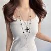 Kawaii Y2k Gothic Cross Layered Necklace With Titanium Steel Chain For Women And Men