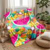 Fruit Fiesta Pattern Theme Blanket Lightweight Warm Flannel Blanket Decorative Throw Blanket for Home Decoration