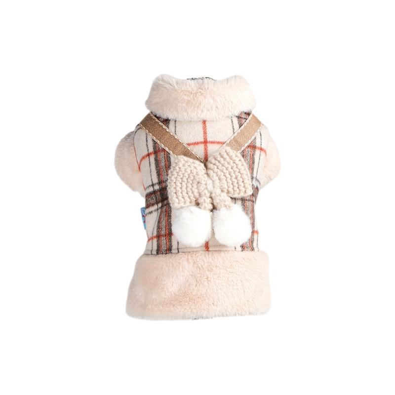Fleece Lining Warm Dog Coat Small Dog Jackets Puppies Coat with Button Dog Cold Weather Coat Dog Apparels