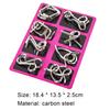 8Pcs/Set Metal Wire Puzzle Montessori Educational Carbon Steel IQ Mind Brain Teaser Stress Reliever Toys for Children