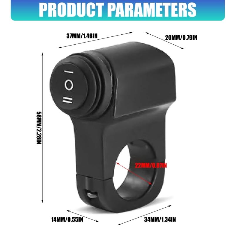 Mini-Fahrlicht Ein/Aus-Schalter Wasserdicht für Roller Motorräder Mit Überlastschutz und Montageclip