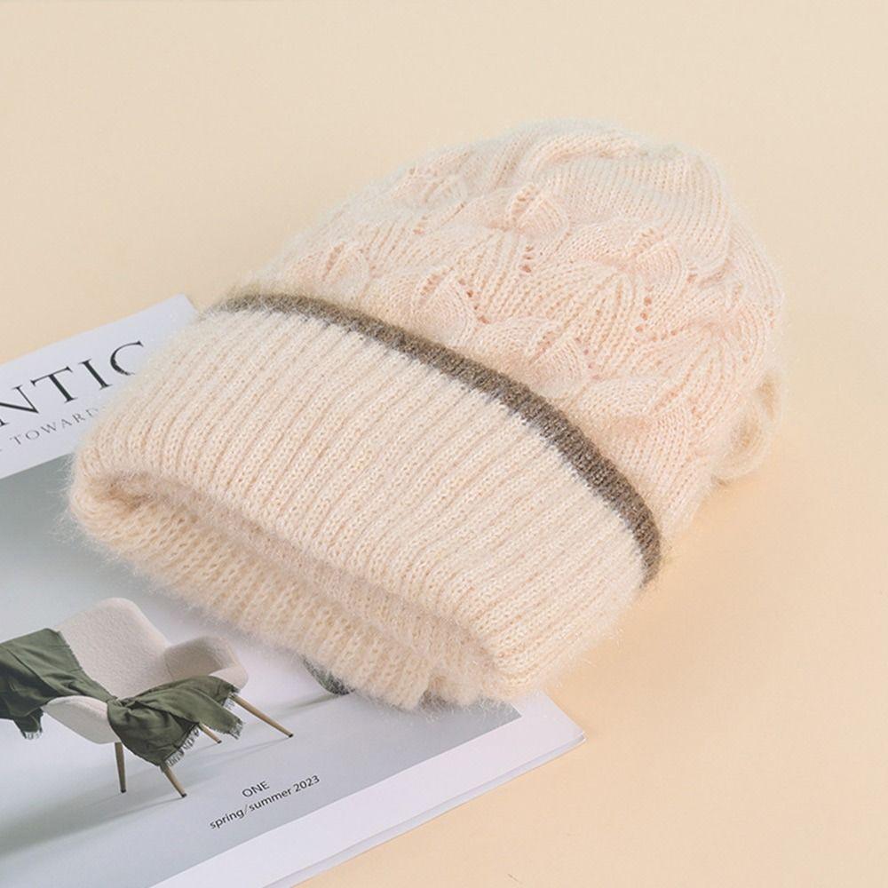 Plush Beanie Hat Scarf Thickened Scarf Set Hooded Fashion Ear Protection Hat  Cycling