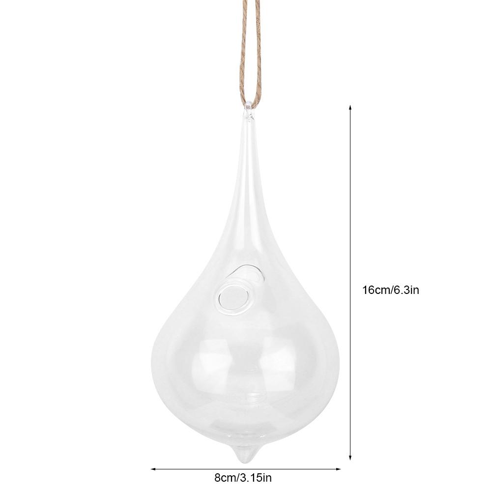 Hengende dråpeformet tau-terrarium for luftplanter sukkulenter planteholdere