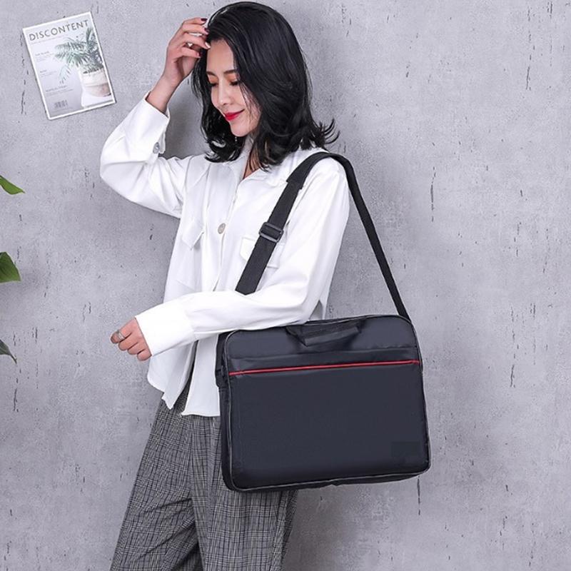1 Piece 15.6 Inch Laptop Shoulder Handbag Zipper Shoulder Bag Business Portable Nylon Computer Handbags Simple Style