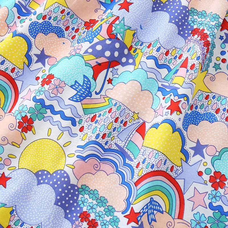 European American Style Cartoon Princess Cotton Dress for Girls