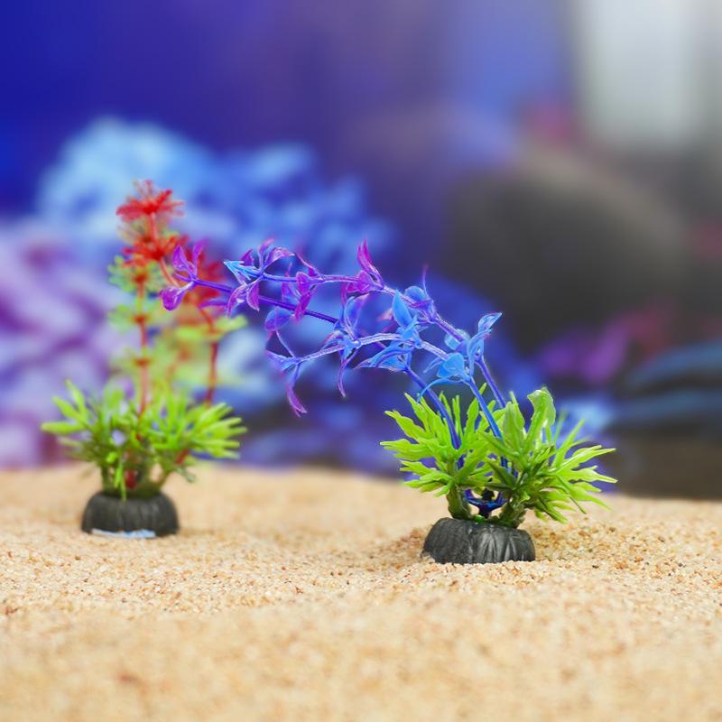 Décor de bac à sable d'aquarium: Plantes aquatiques en plastique et fleurs artificielles - Série 10-4