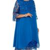 European & American Women's Embroidered Patchwork Round Neck Five-Point Sleeve Casual Dress