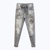 Frühling und Sommer Stretch-Jeans für Herren, schwere Stickerei, heißes Bohren, bedruckt, Modemarke, hübsch, lässig, schmale Passform, knöchelfest