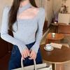 Slim Fit Neck Hanging Long Sleeved T-shirt Top