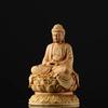 Zypressenholz-Schnitzerei sitzende Statue, Der Buddha Buddha's Heimdekoration, Auto Buddha Statue