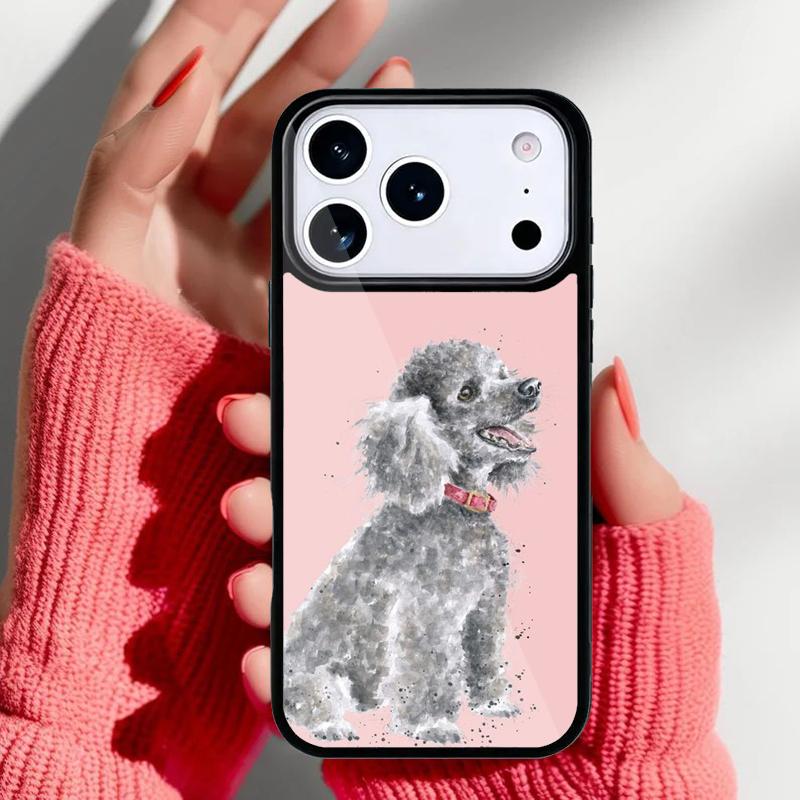 Poodle Dog Cartoon Phone Case for iPhone 17 Air 16e 15 14 13 Pro Max Back Cover for 12 11 Pro Coque