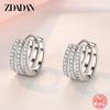 925 Sterling Silver Hollow Zircon Hoop Earring for Women Girls Fashion Jewelry